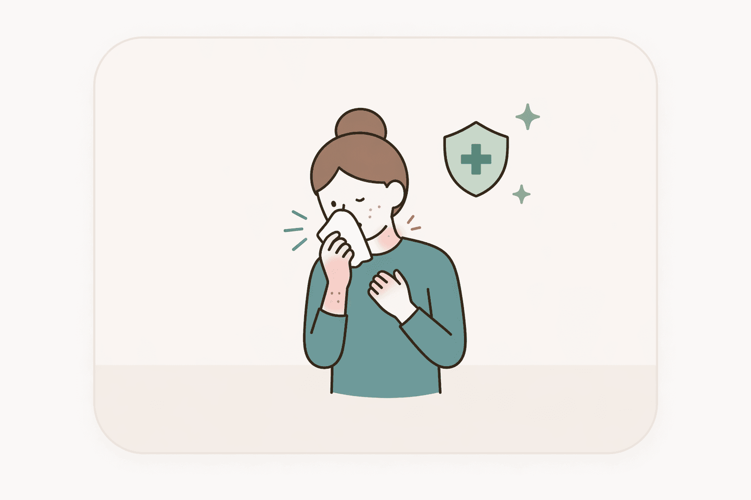 면역 질환을 상징하는 사람 중심 일러스트